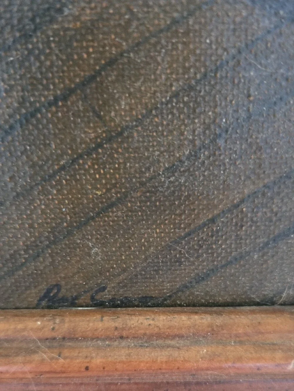 Source Unknown Brown Wood Framed Wall Art with Yellow Accents